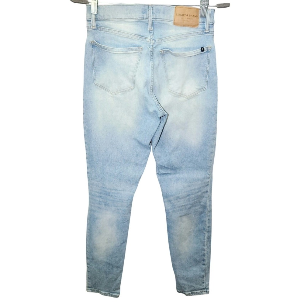 Lucky Brand Mid Rise Ava Skinny Jeans Light Wash Distressed Ankle 8/29 7WD11509 - Picture 3 of 11